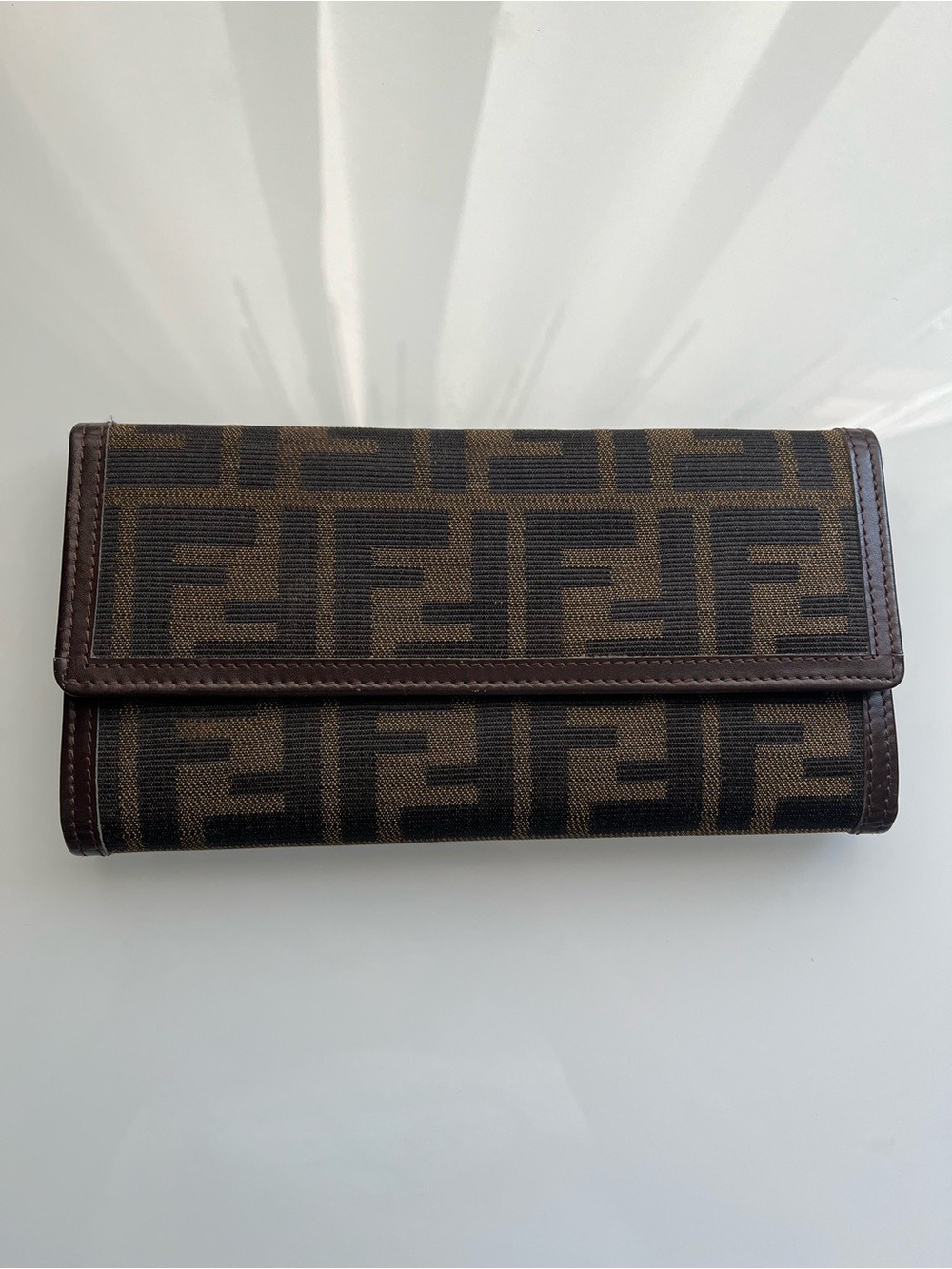 FENDI ZUCCA VINTAGE LONG TRIFOLD WALLET